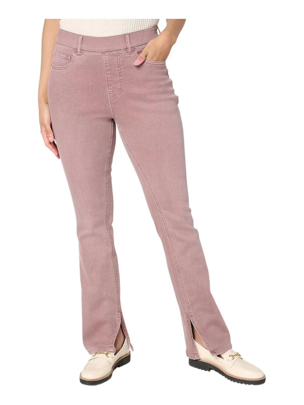 Isaac Mizrahi Live! Women's Colored Denim Slim Pants Rosey size: reg 4 #10*